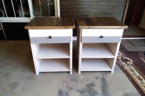 painted bedsides pallet